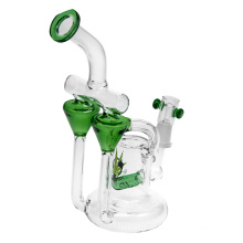 Glas Recycler Bubbler Rauchen Rohre mit zwei Recycling-Kammern (ES-GB-368)